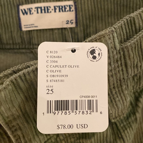 Free People We The Free Olive Sterling Cord Mini Skirt High-rise Capulet - Picture 5 of 5